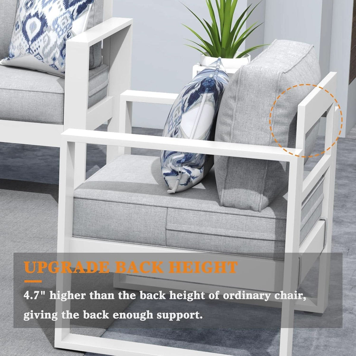 5 Piece Modern Aluminum Patio Set With Fire Pit Table
