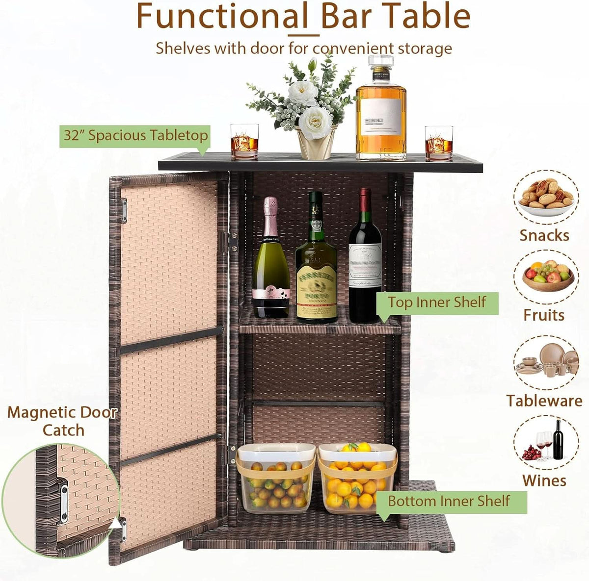 5 Piece Outdoor Bar Set Navy Blue Bar Height Table Storage