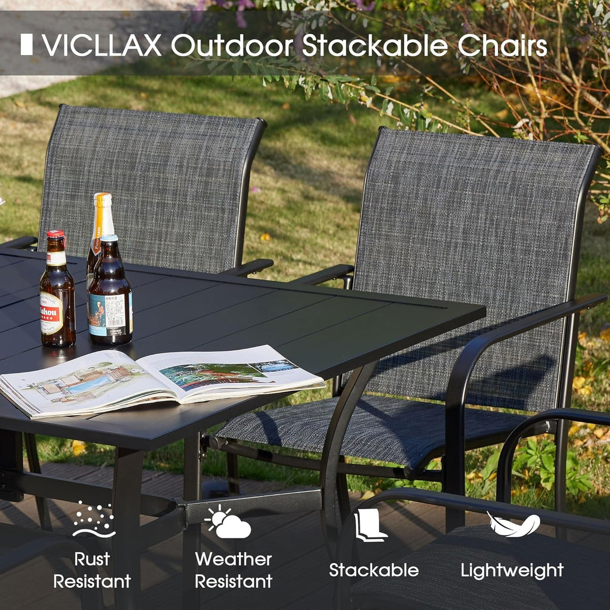 5-Piece Patio Dining Set With Square Table And Chairs