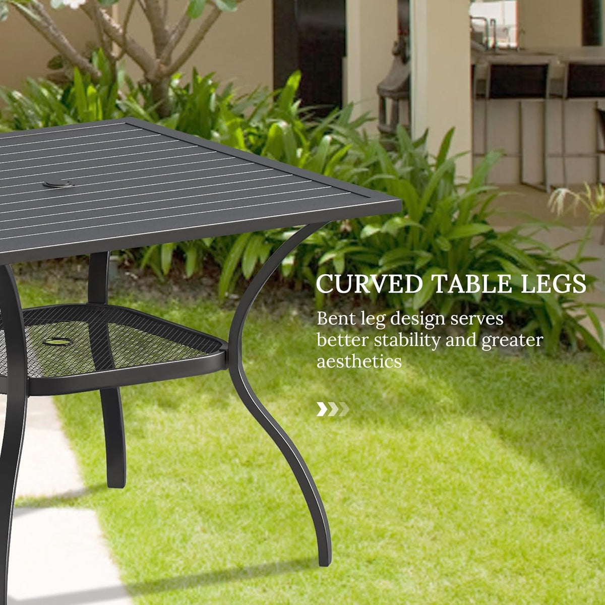 5-Piece Patio Dining Set With Square Table And Chairs