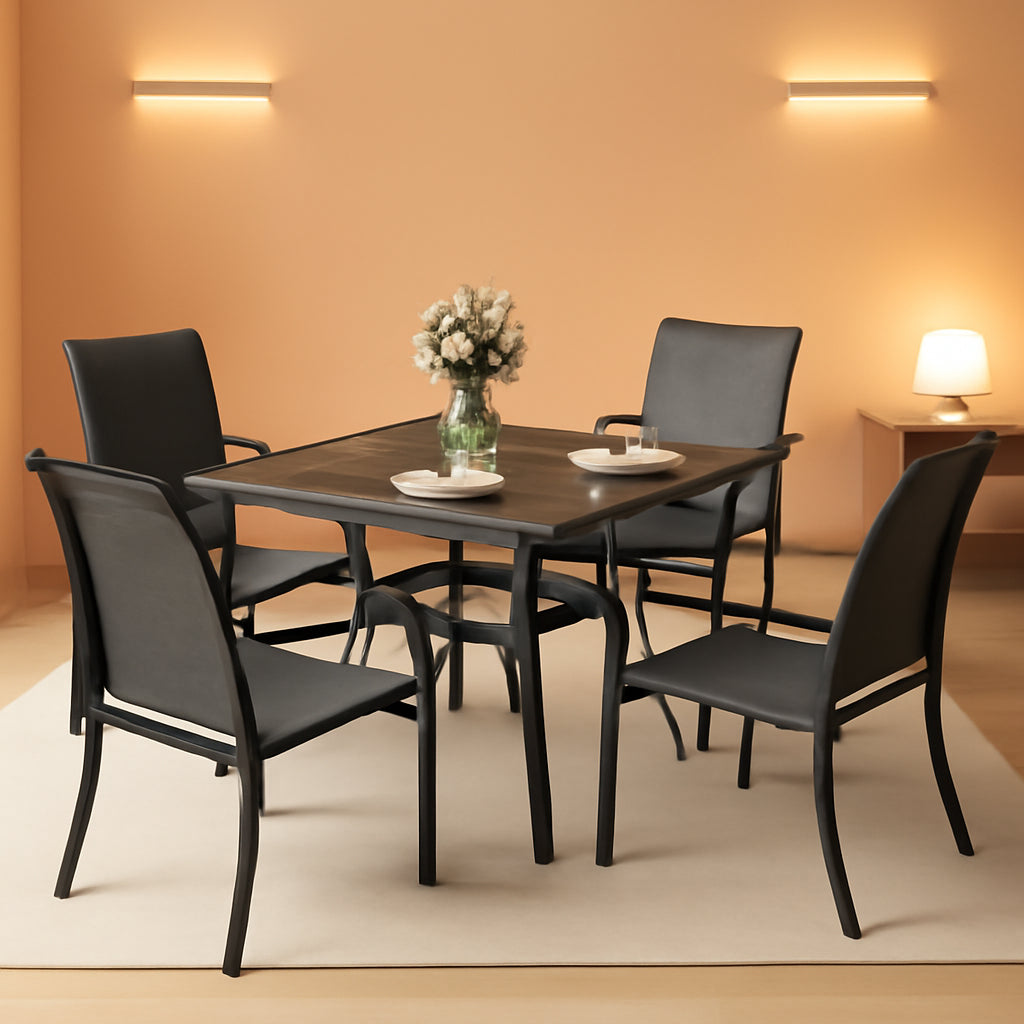 5-Piece Patio Dining Set With Square Table And Chairs