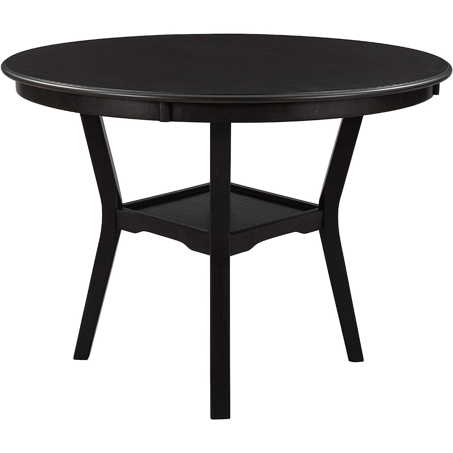 5-Piece Round Dining Table Set Linen Upholstered Chairs