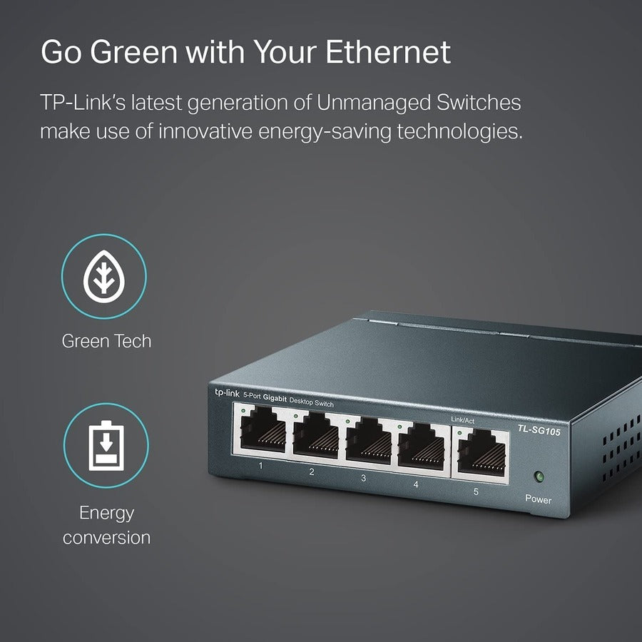 5-Port Gigabit Desktop Switch - Unmanaged Metal Casing | TP-LINK TL-SG105