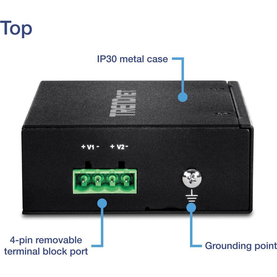 5-Port Industrial Fast Ethernet DIN-Rail Switch - TRENDnet TI-E50