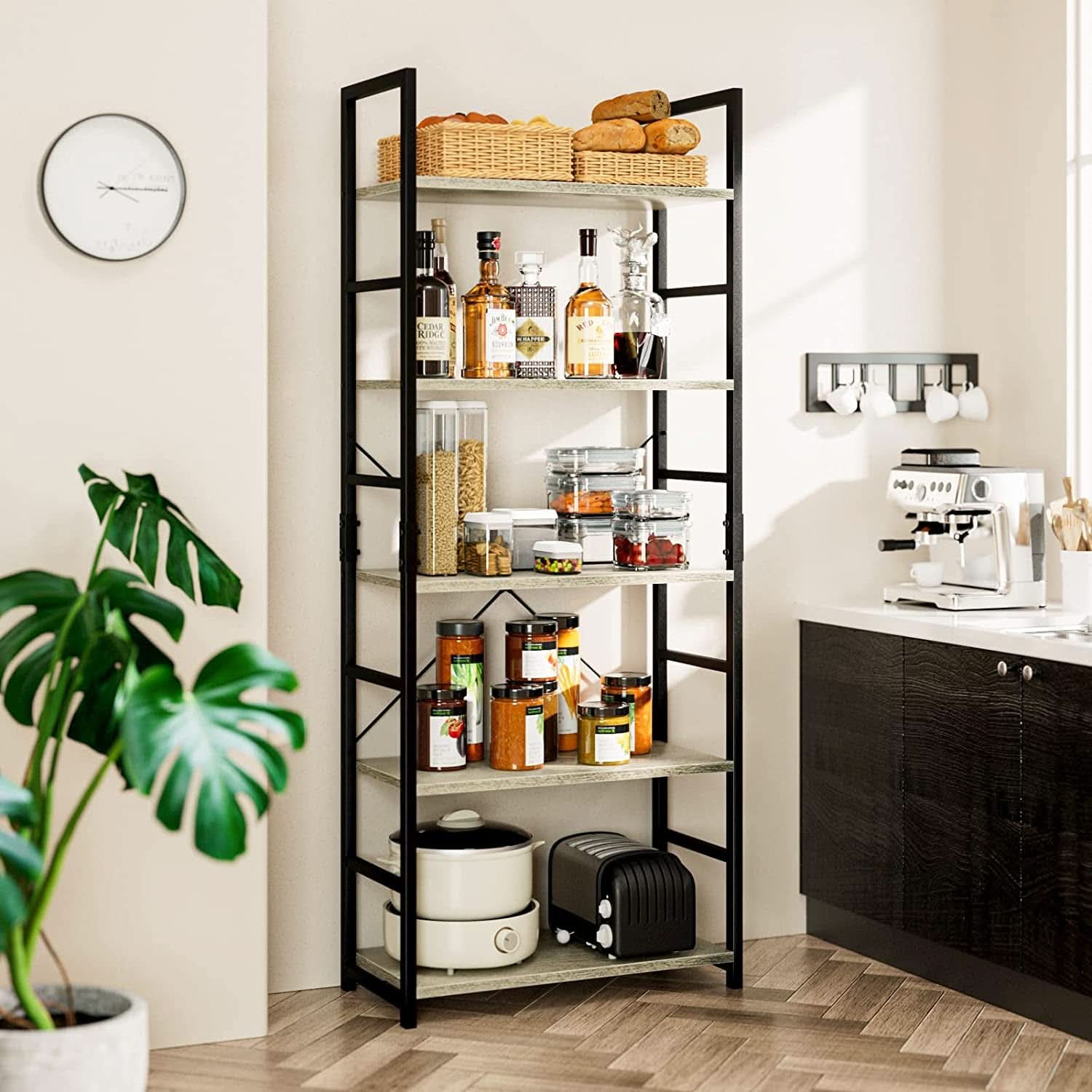 5-Tier Bookshelf for Home Office Scratch-Resistant