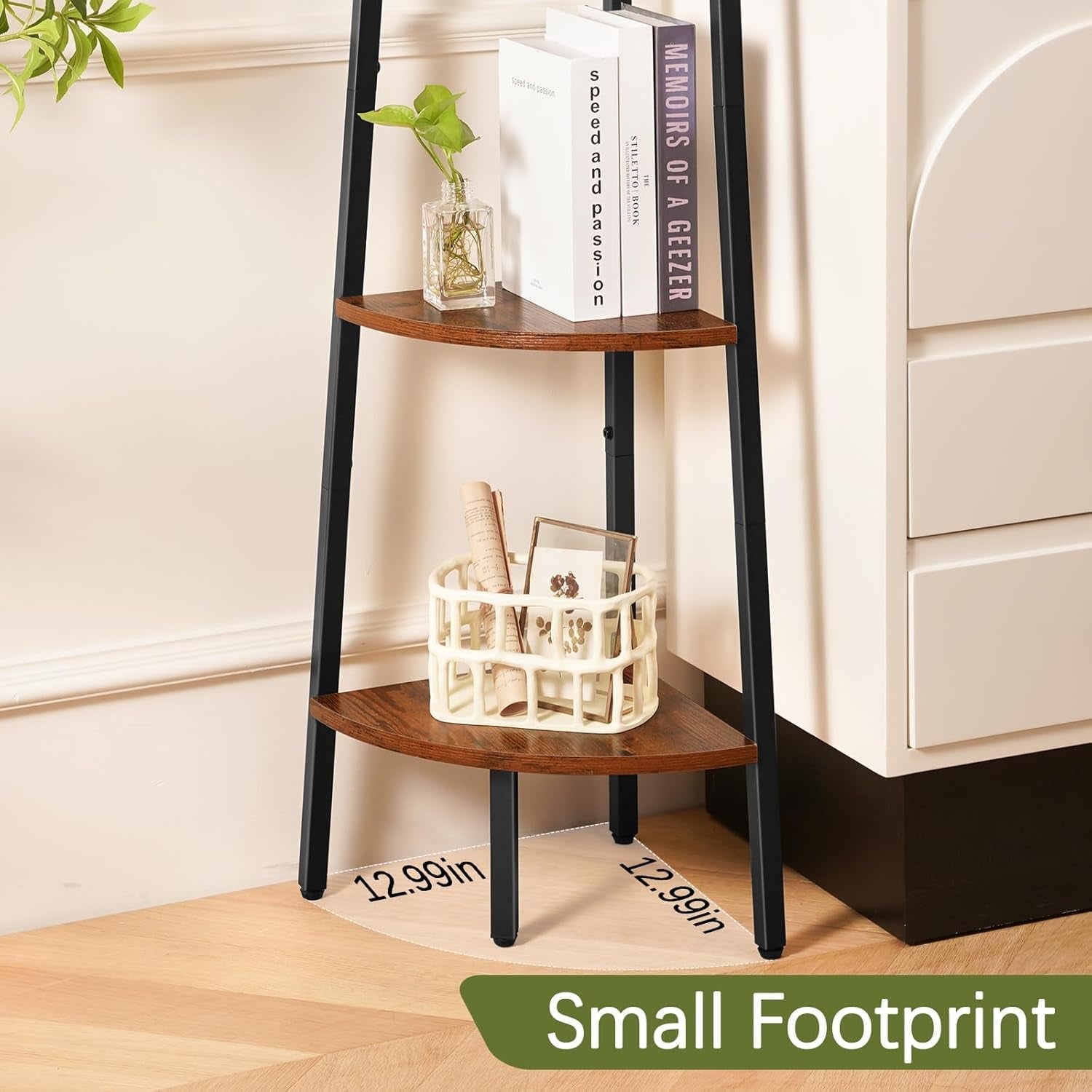 5 Tier Corner Bookshelf With LED Light And App Control