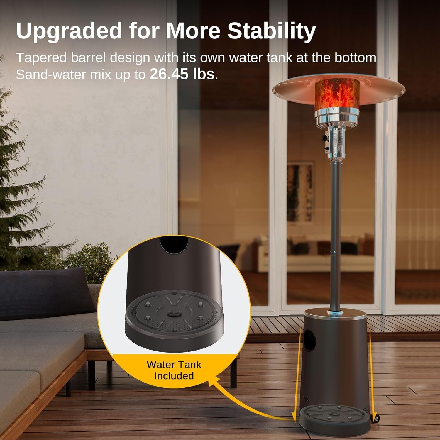 50,000 BTU Outdoor Patio Heater With Table Design Feature
