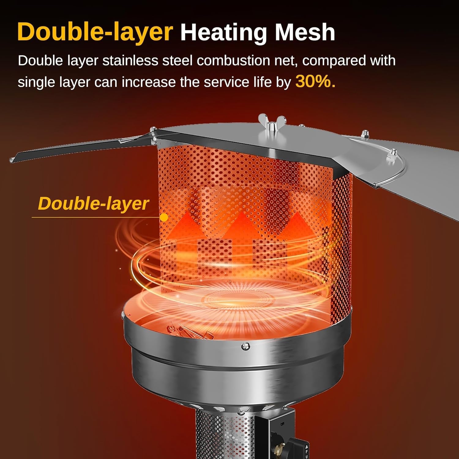 50,000 BTU Outdoor Patio Heater With Table Design Feature
