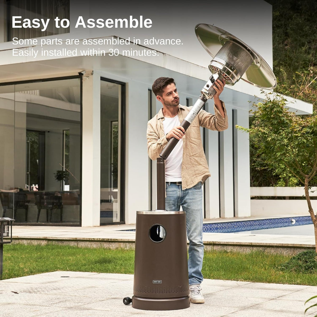 50,000 BTU Outdoor Patio Heater With Table Design Feature