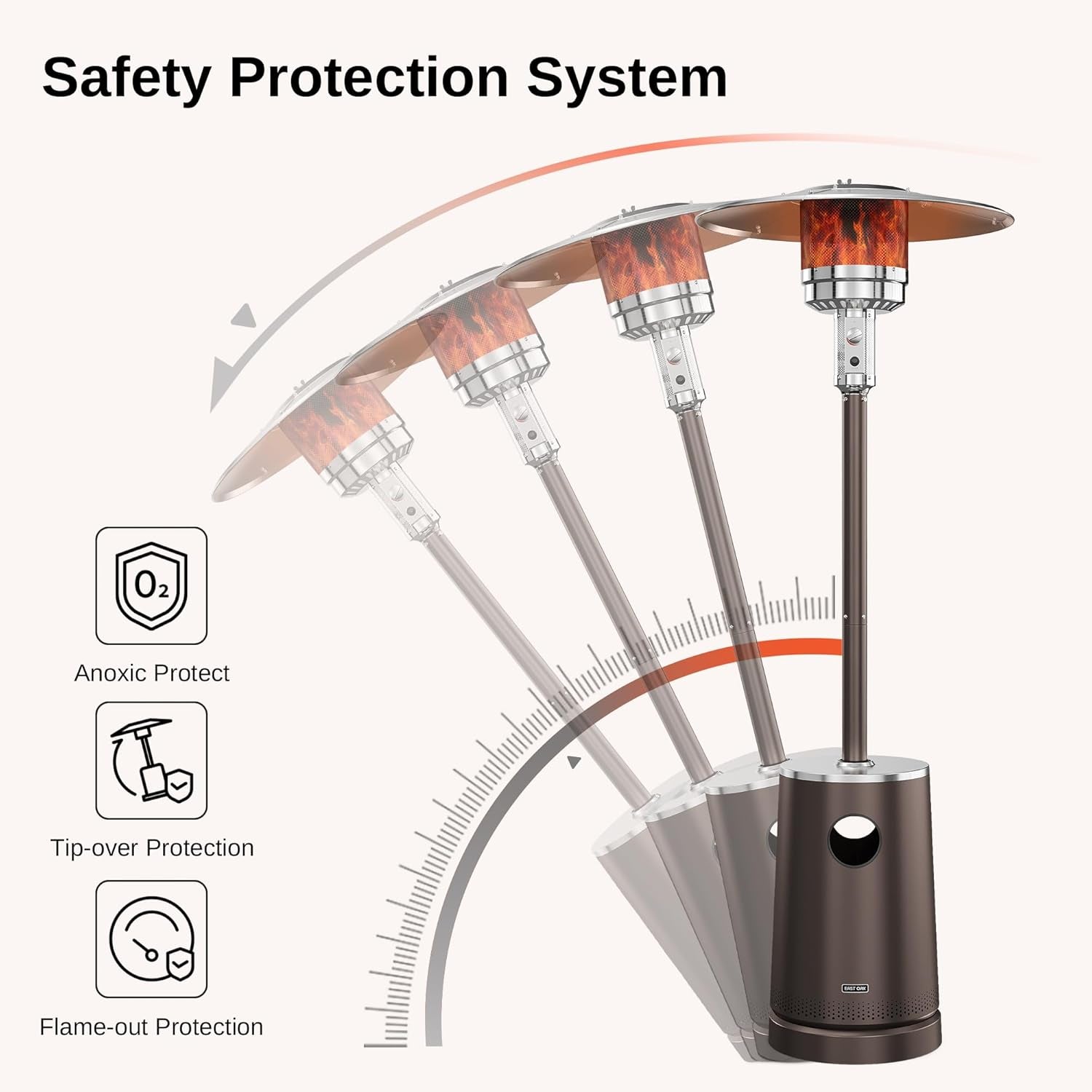 50,000 BTU Outdoor Patio Heater With Table Design Feature