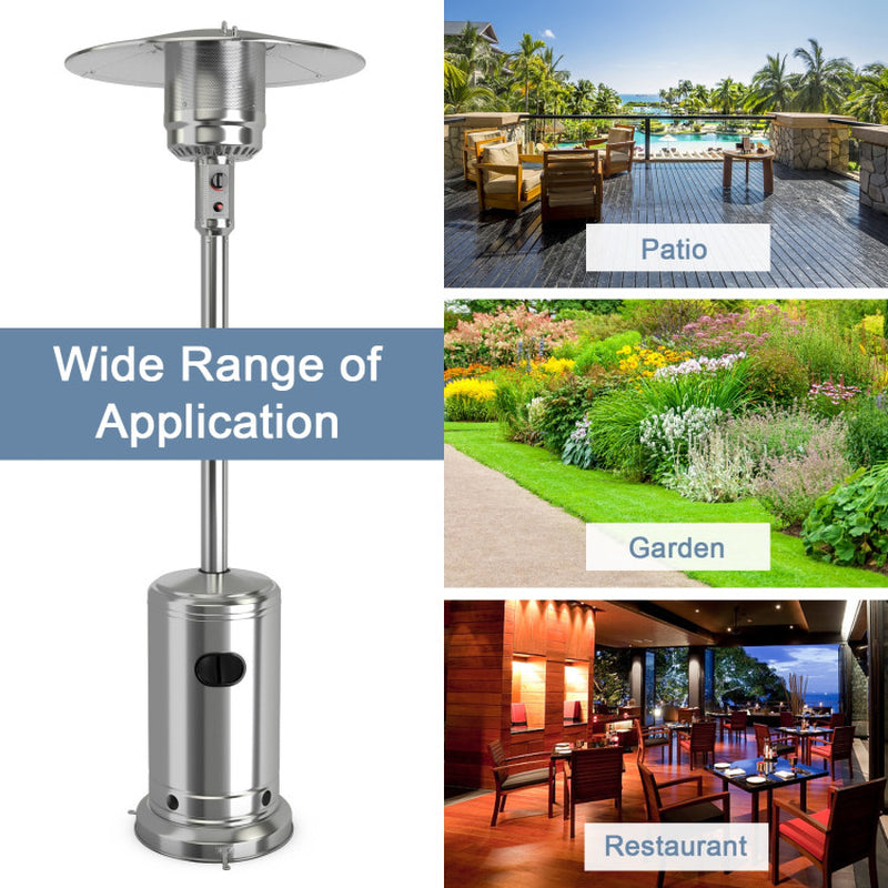 50000 BTU Propane Patio Heater Stainless Steel Trip Protection