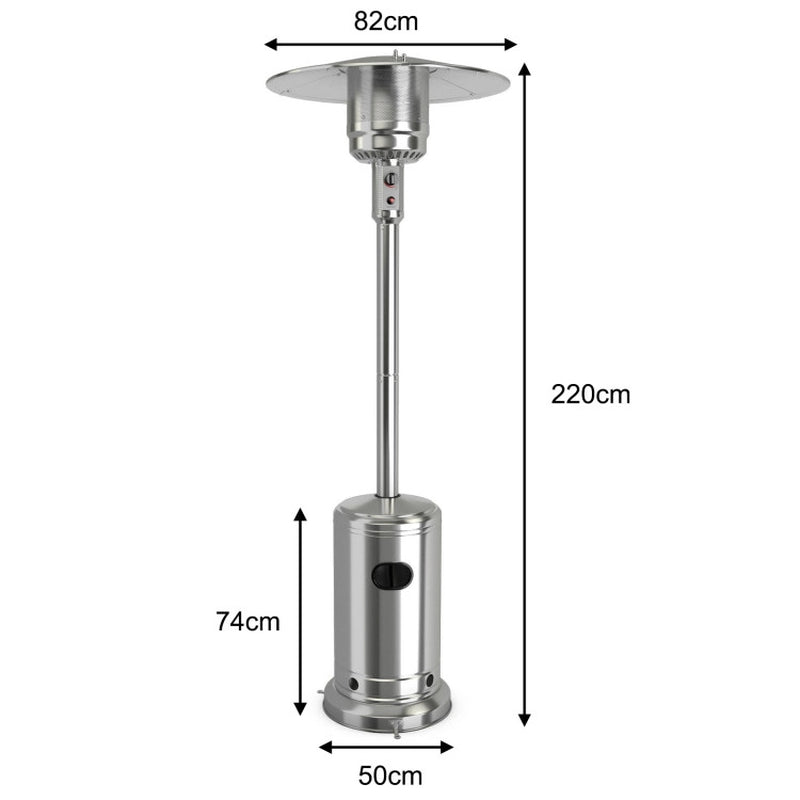 50000 BTU Propane Patio Heater Stainless Steel Trip Protection