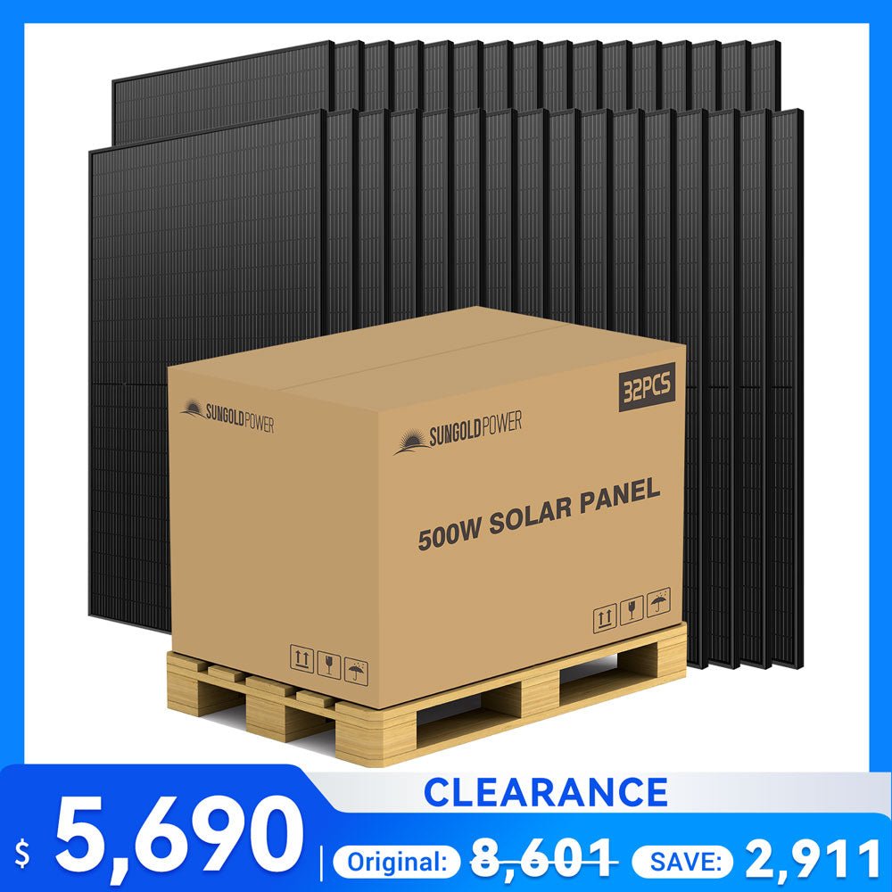 500W MONO BLACK PERC SOLAR PANEL FULL PALLET (32 PANELS) UL 61730 CEC Listed