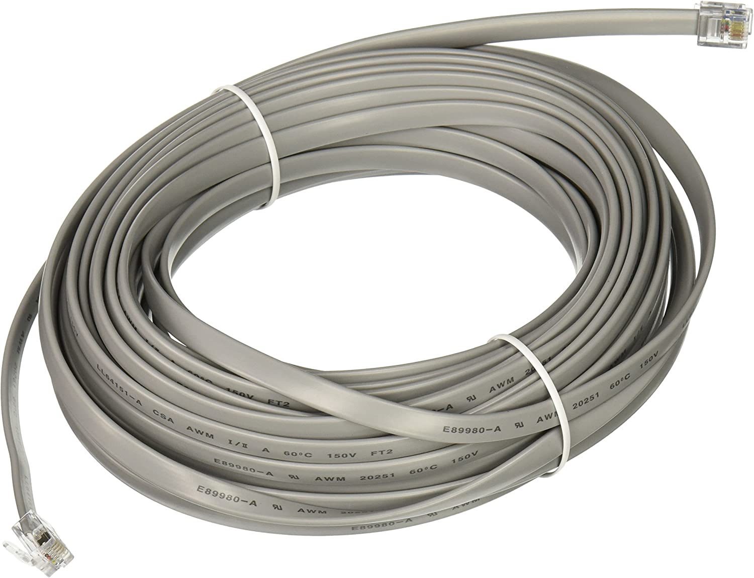 50Ft Rj12 6P6C Straight Modular Cable