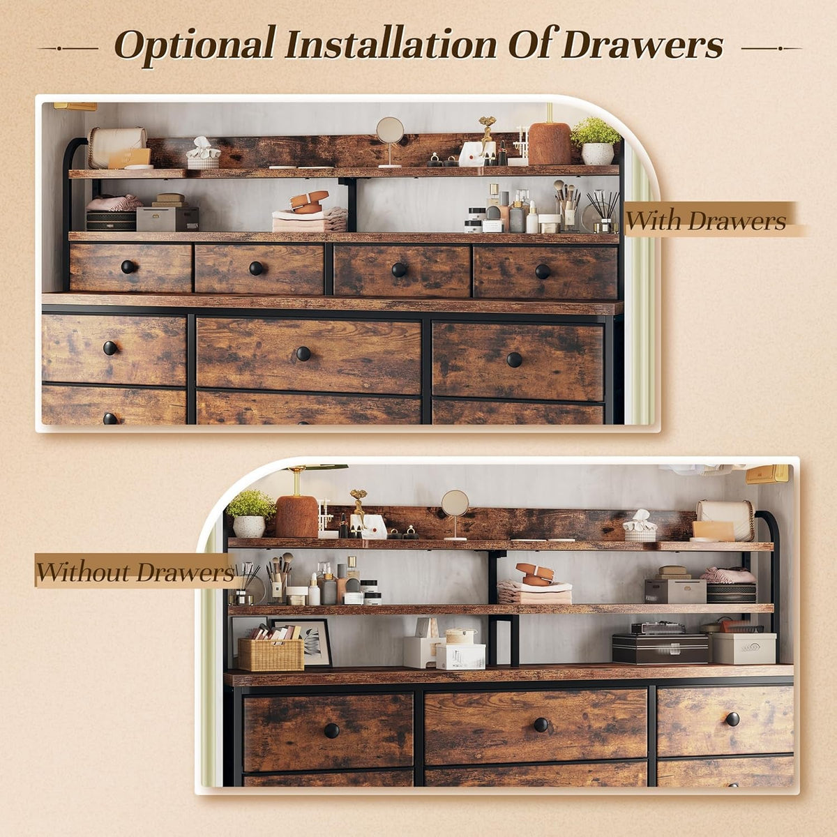 51 Inch Wide LED Dresser For Bedroom Organization Solutions