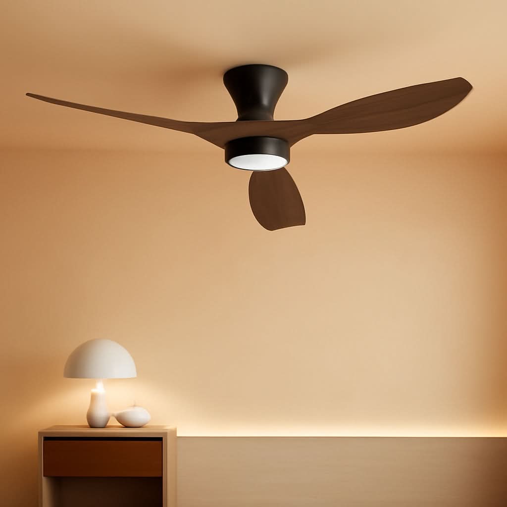 52 Inch Black Walnut Ceiling Fan For Living Room Indoor