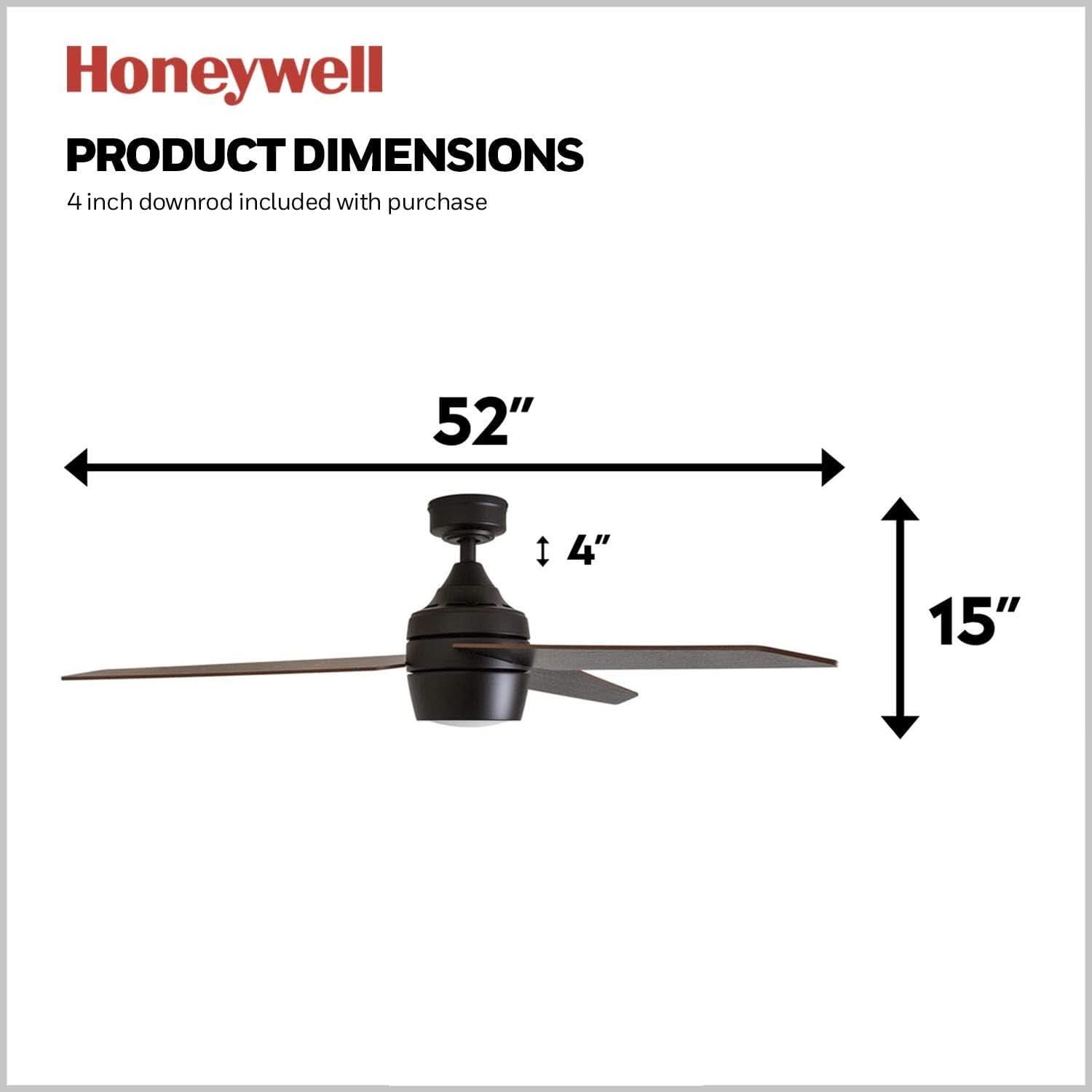52 Inch Bronze Ceiling Fan With Remote And Light Kit