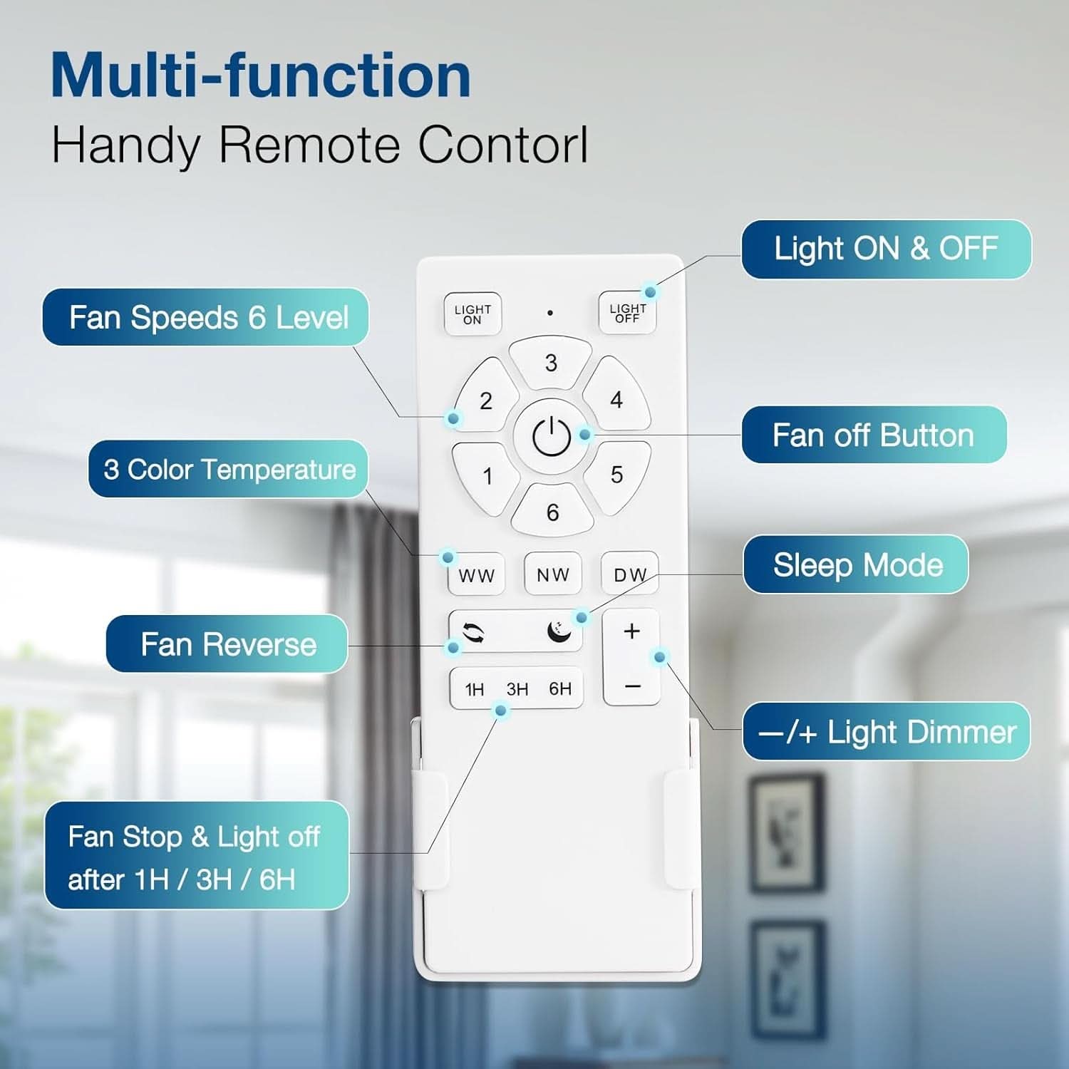 52 Inch Brushed Nickel Ceiling Fan With Remote Control