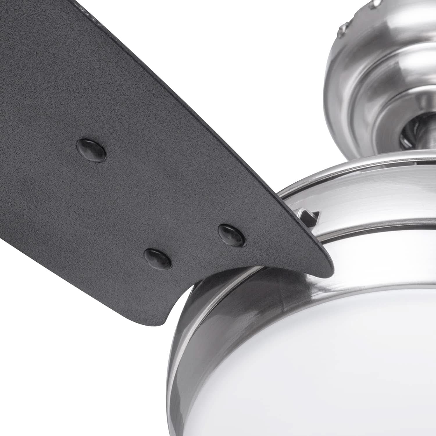 52 Inch Brushed Nickel LED Ceiling Fan With Remote