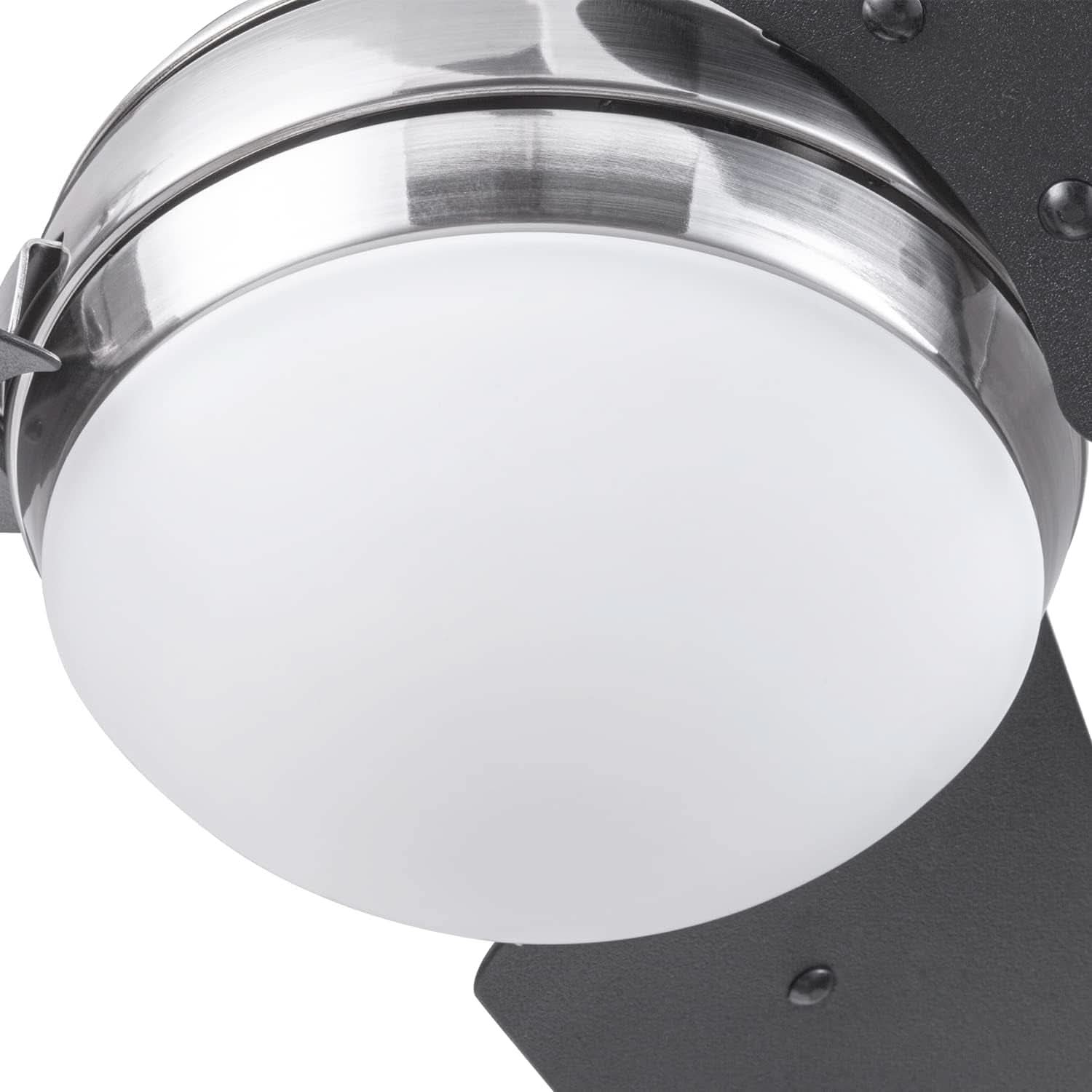 52 Inch Brushed Nickel LED Ceiling Fan With Remote