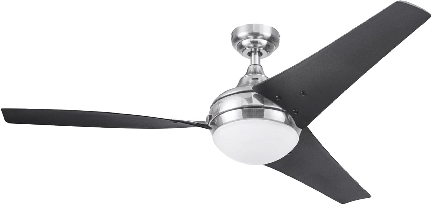 52 Inch Brushed Nickel LED Ceiling Fan With Remote