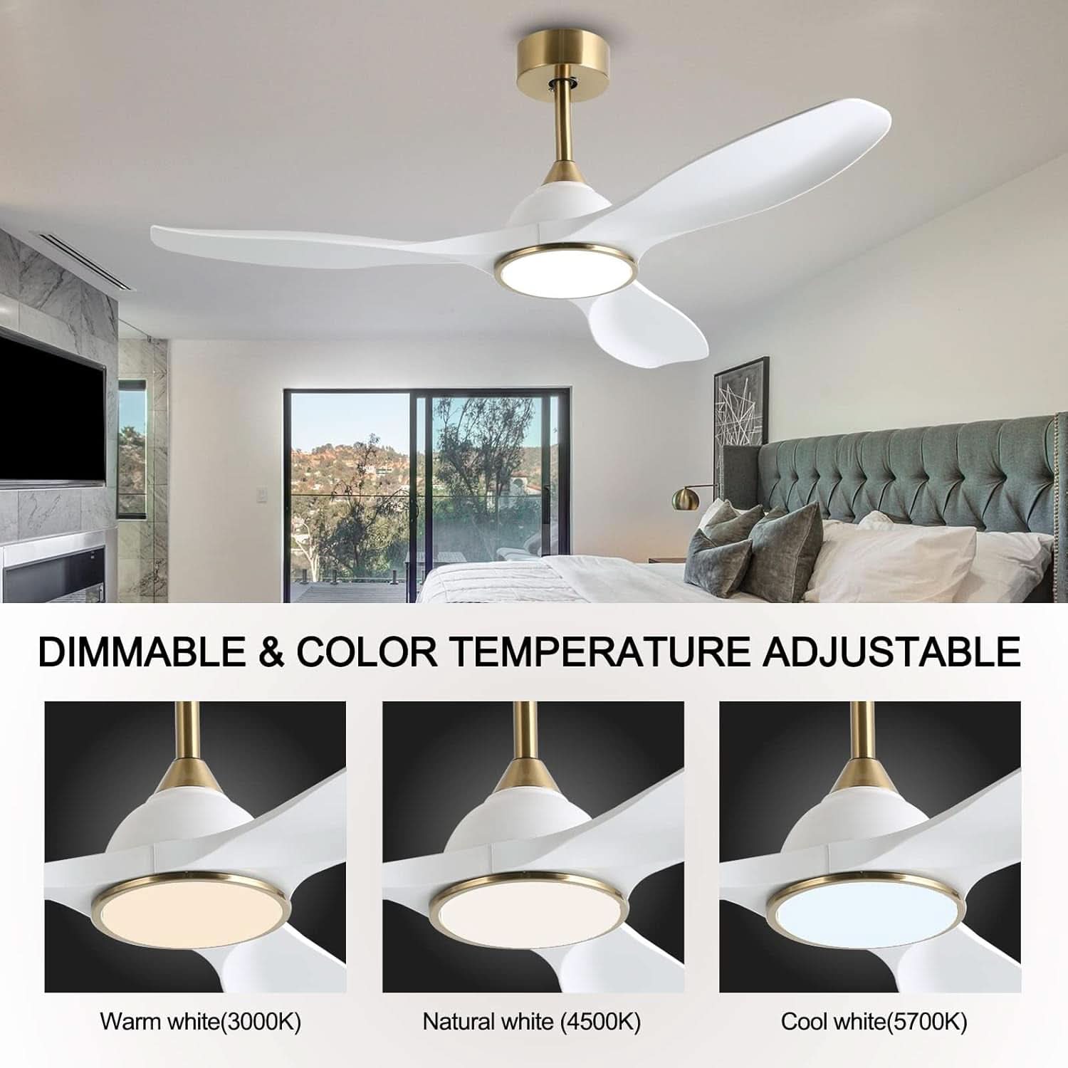 52 Inch Ceiling Fan With DC Motor And Remote Control