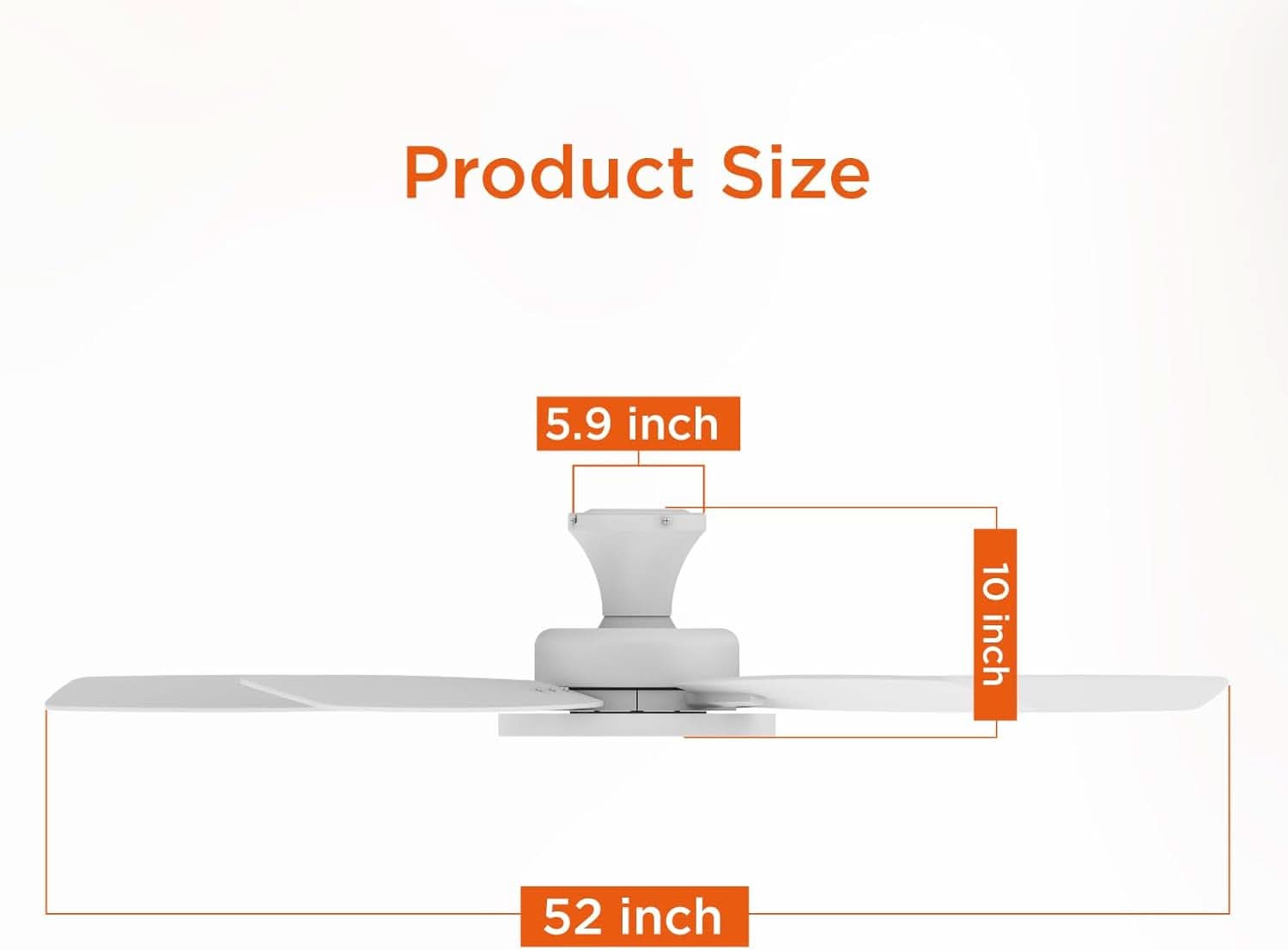 52 Inch Ceiling Fan With Dimmable Lights And Remote