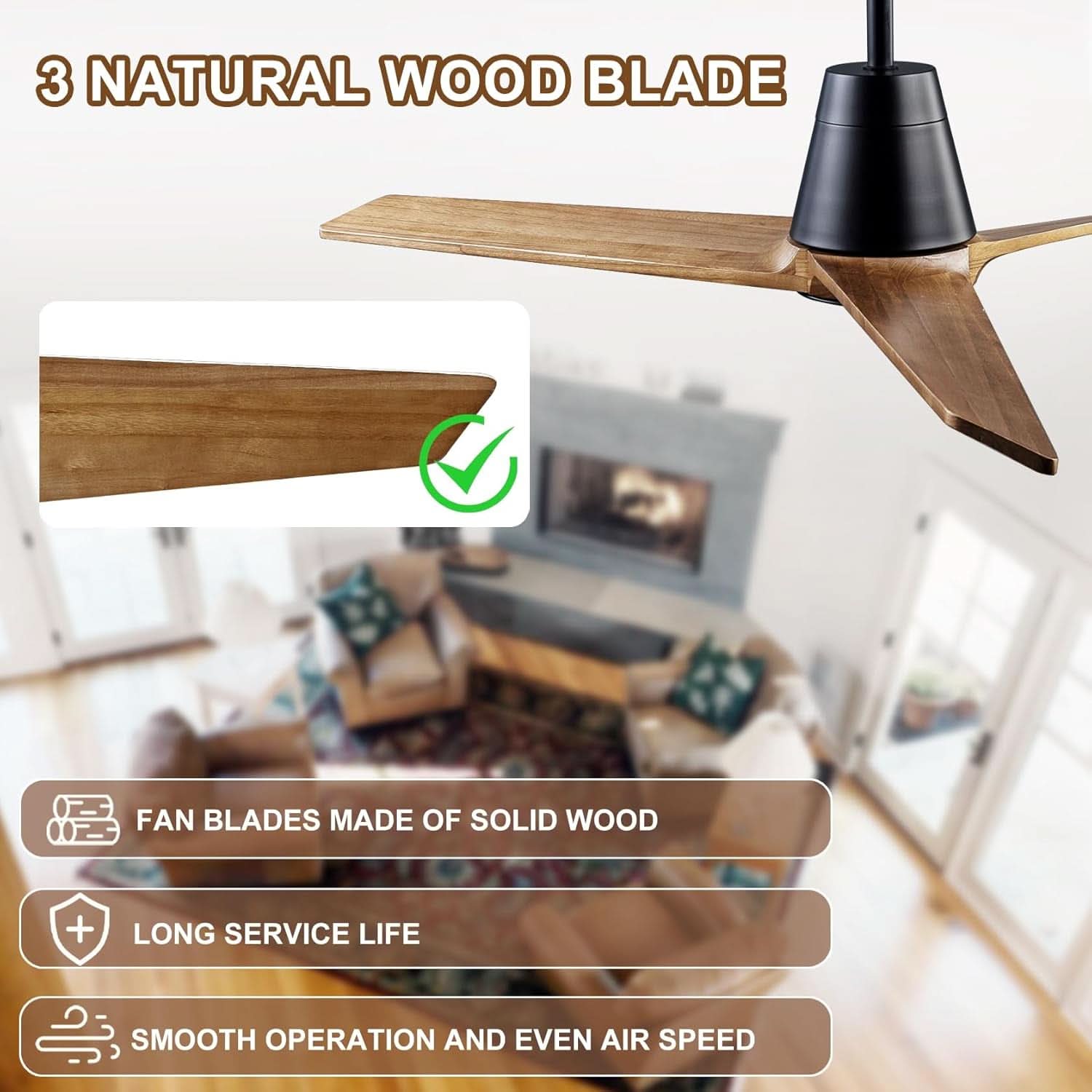 52 Inch Ceiling Fan With Remote Black Walnut Indoor Outdoor