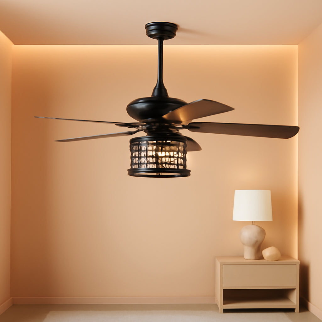 52 Inch Crystal Ceiling Fan Light With Remote Control