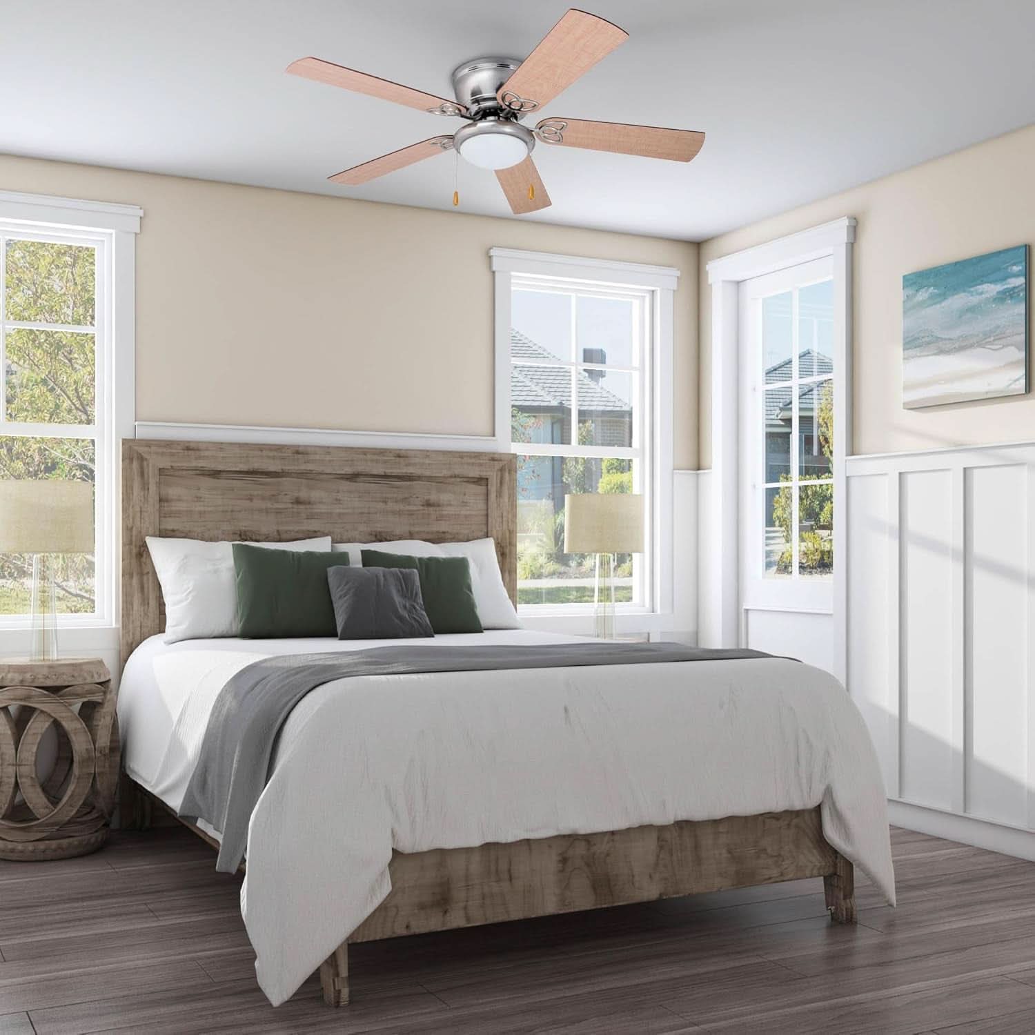 52 Inch Energy Efficient Ceiling Fan LED Lighting Remote