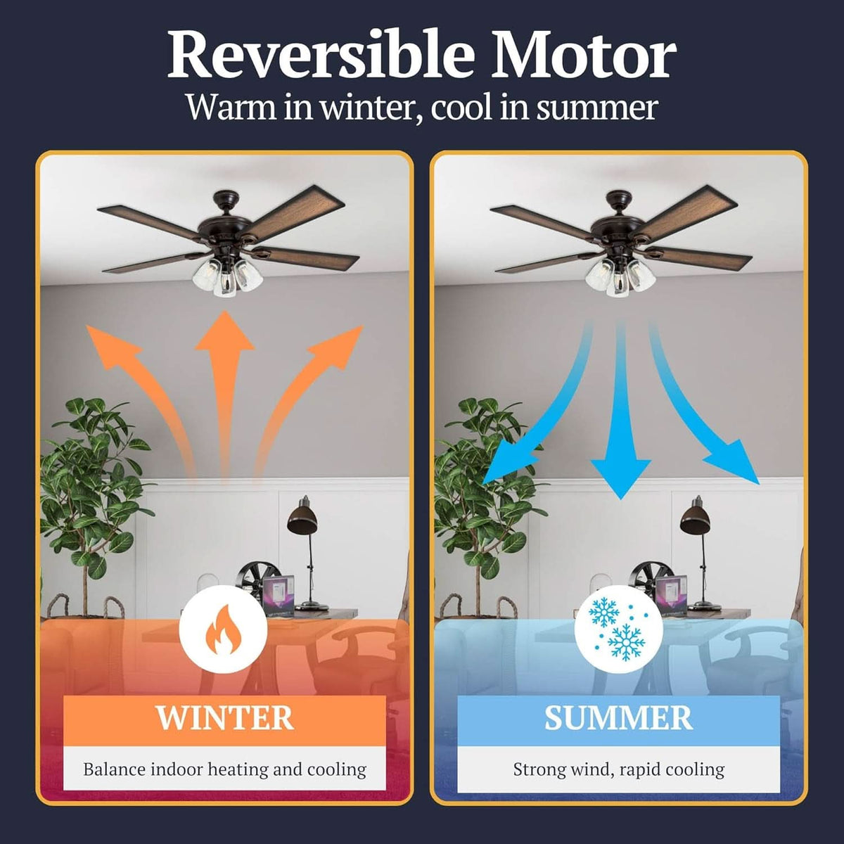 52 Inch Farmhouse LED Ceiling Fan Oil Rubbed Bronze