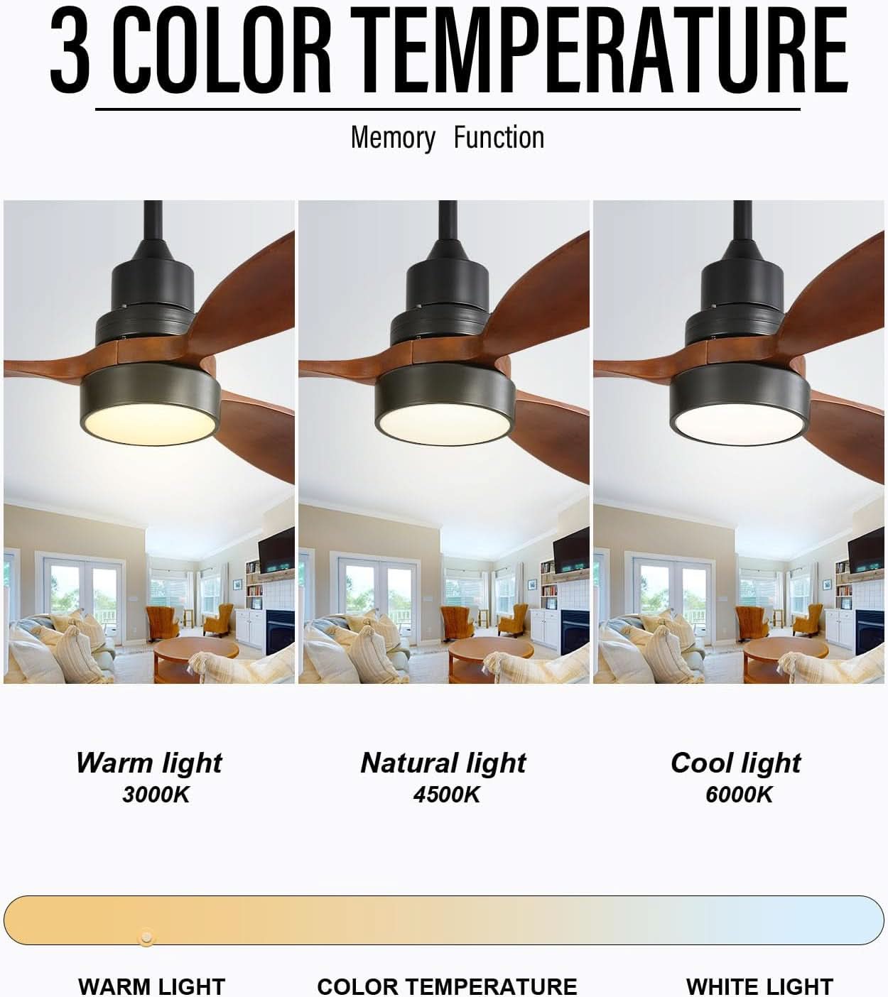 52 Inch Flush Mount Ceiling Fan With Lights Remote Control