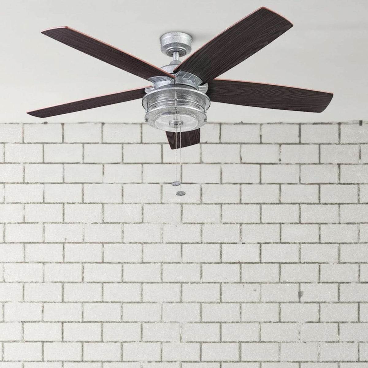 52 Inch Indoor Outdoor Ceiling Fan LED Light Dual Mount