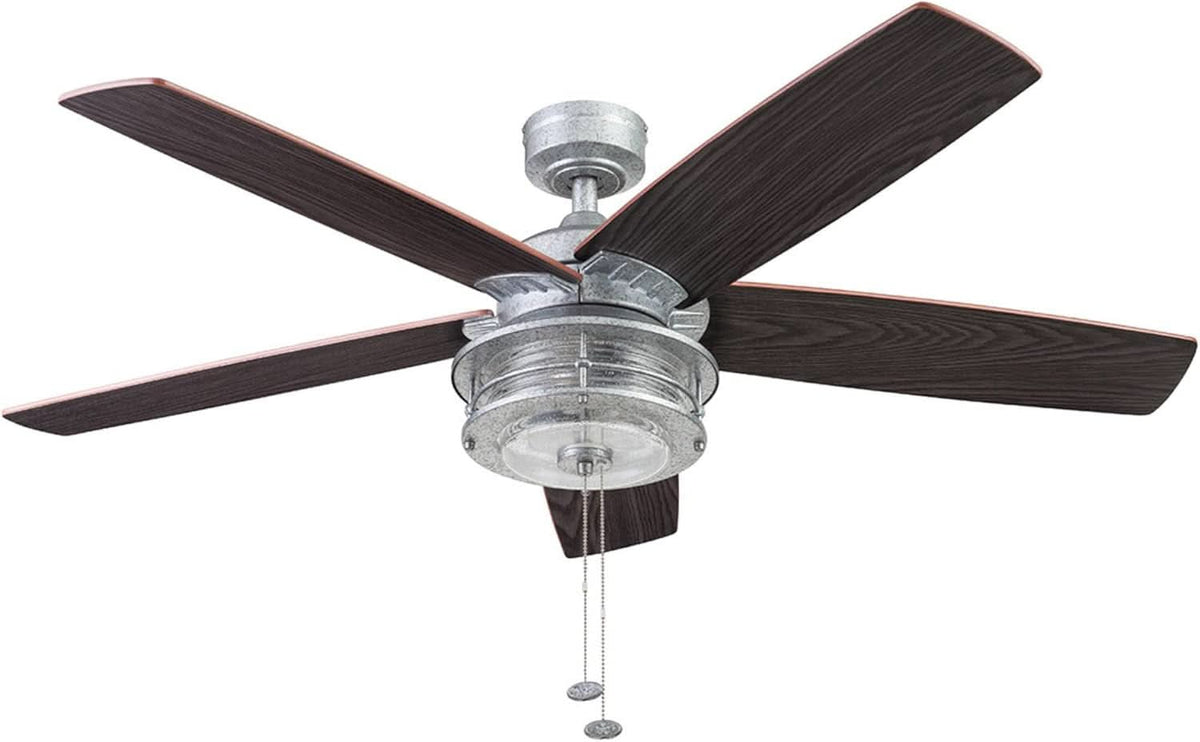 52 Inch Indoor Outdoor Ceiling Fan LED Light Dual Mount