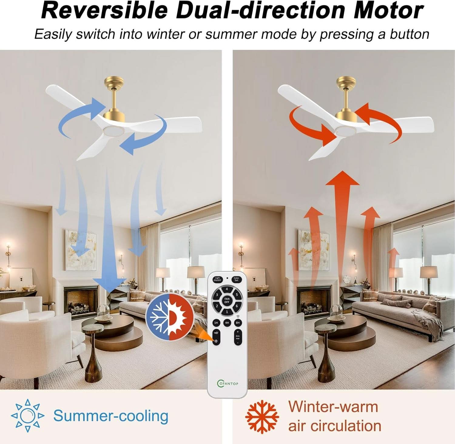 52 Inch Indoor Outdoor Smart Ceiling Fan Dimmable Lights