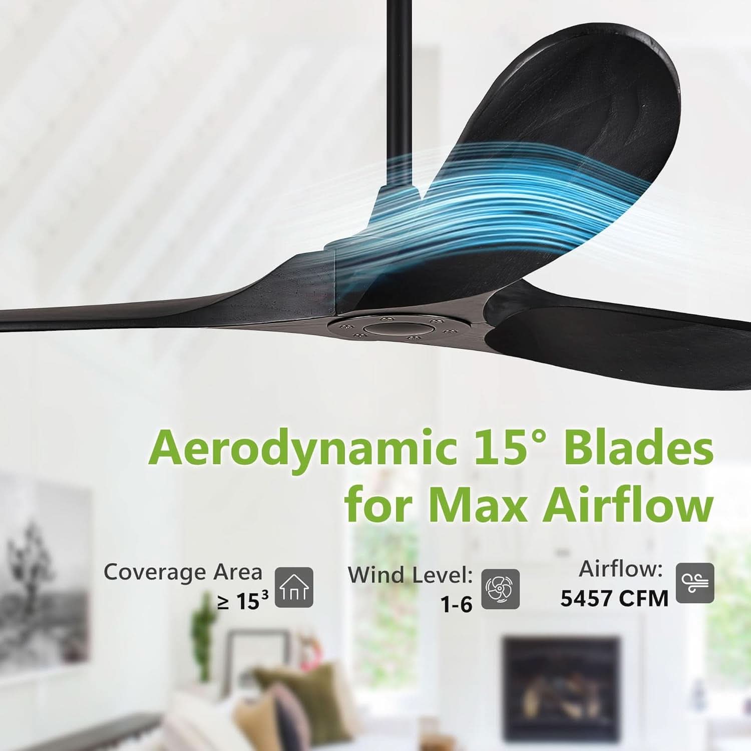 52 Inch Matte Black Ceiling Fan With Remote Walnut Blades