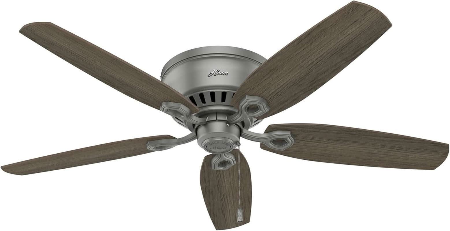 52 Inch Matte Silver LED Ceiling Fan With Integrated Light