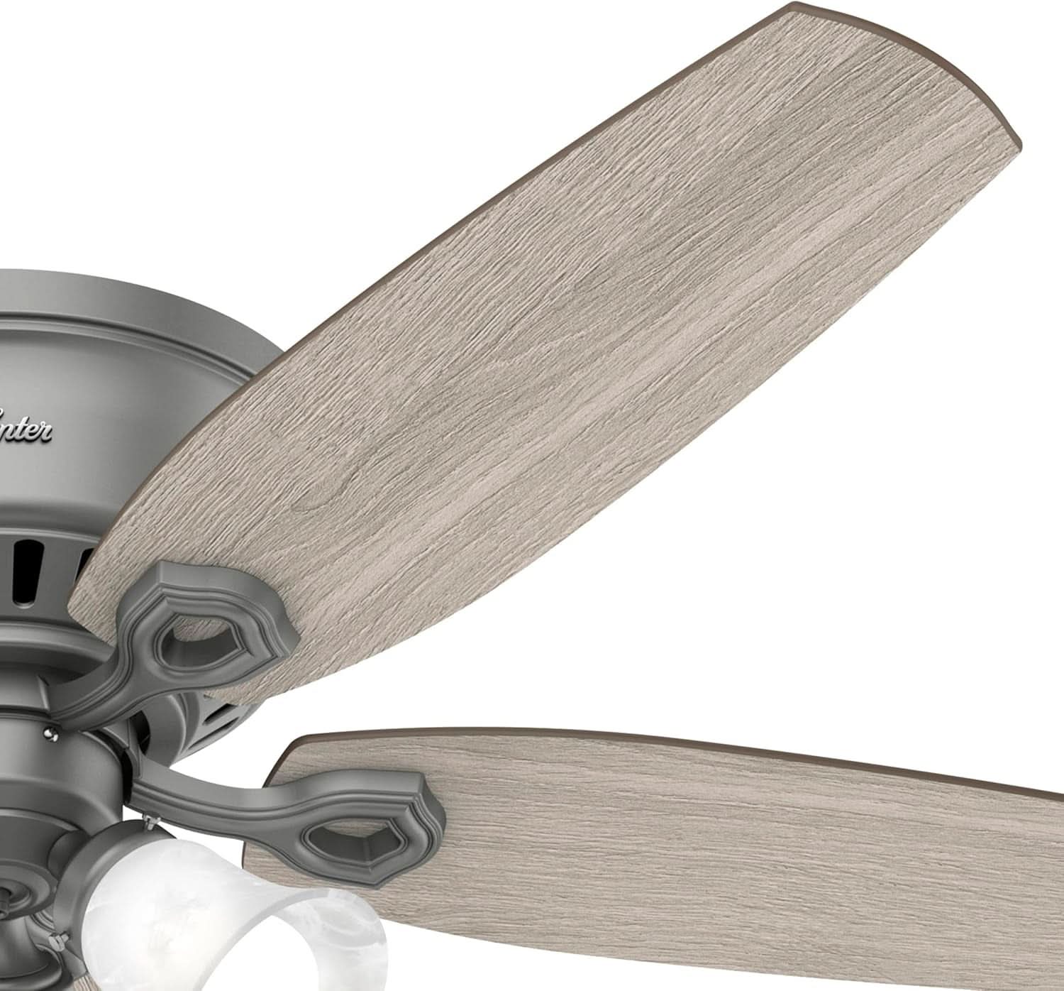 52 Inch Matte Silver LED Ceiling Fan With Integrated Light