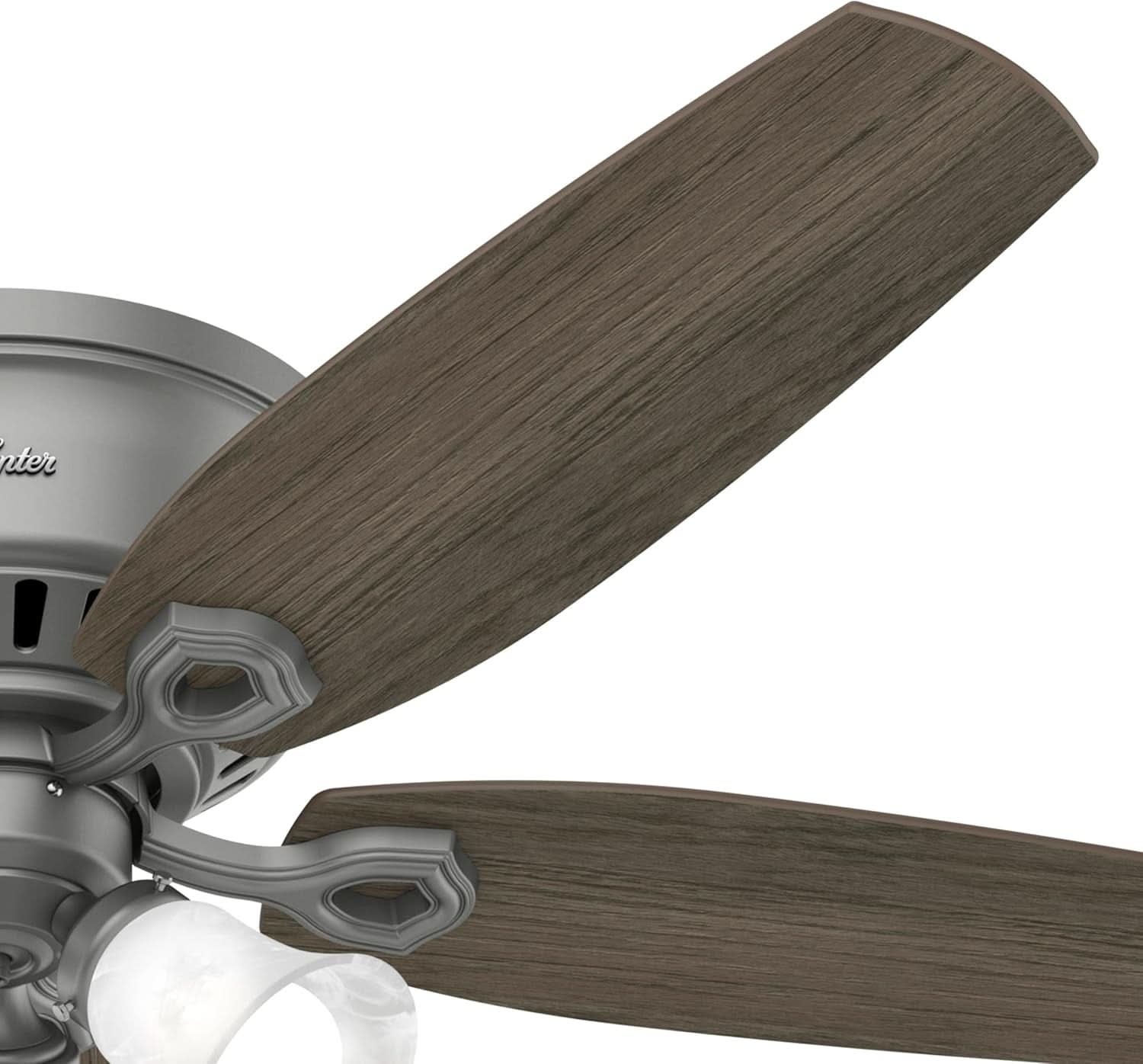 52 Inch Matte Silver LED Ceiling Fan With Integrated Light