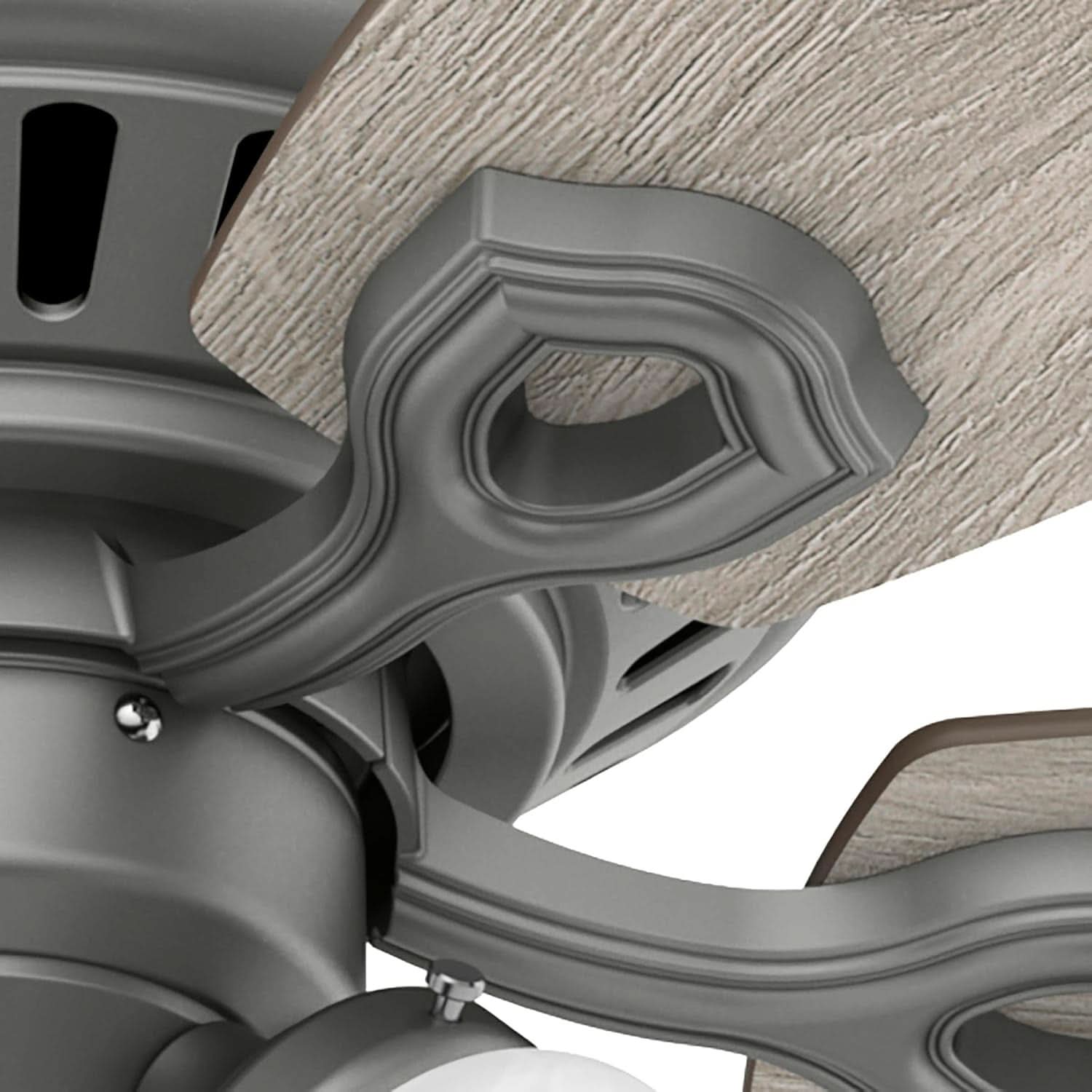 52 Inch Matte Silver LED Ceiling Fan With Integrated Light