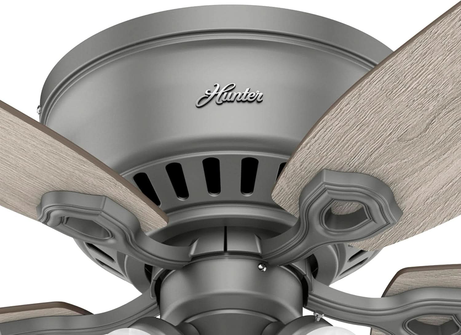 52 Inch Matte Silver LED Ceiling Fan With Integrated Light