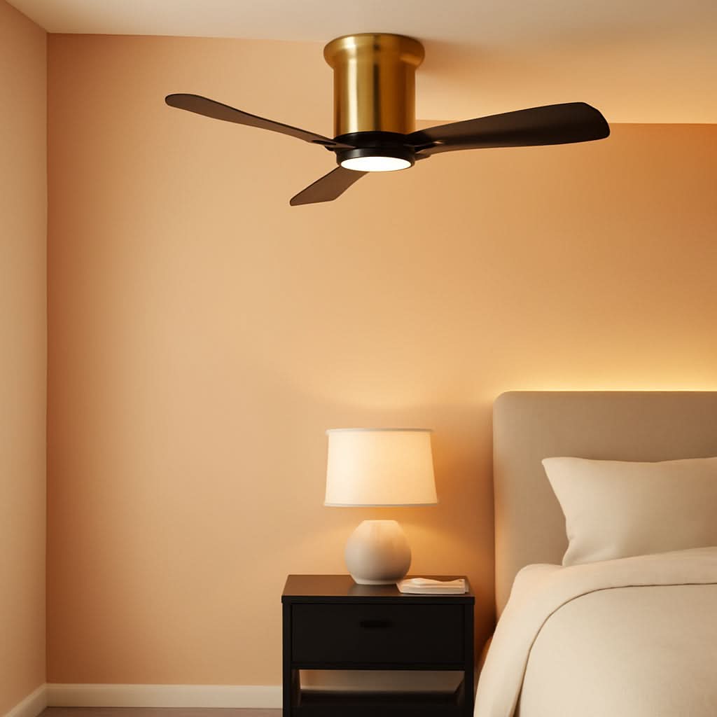 52 Inch Smart Ceiling Fan With Dimmable Light Black Gold
