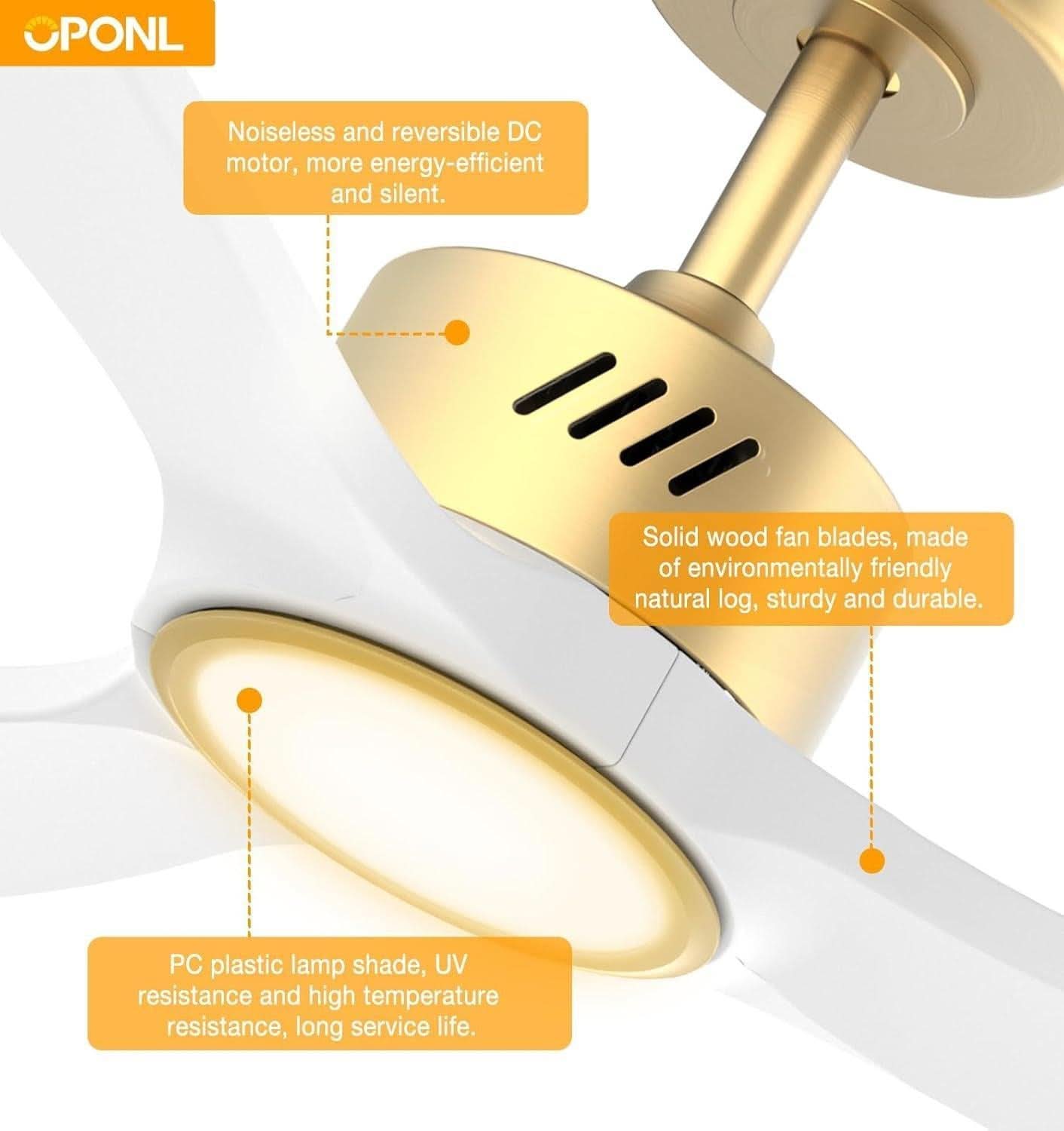 52 Inch Wooden Ceiling Fan With Integrated Light And Remote Control