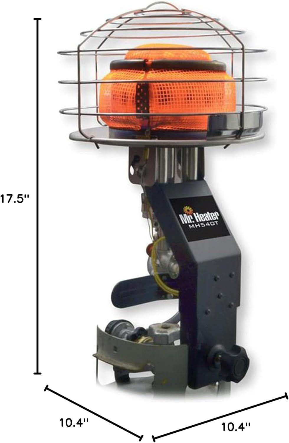 540-Degree Tank-Top Radiant Propane Heater 45,000 BTU Chrome