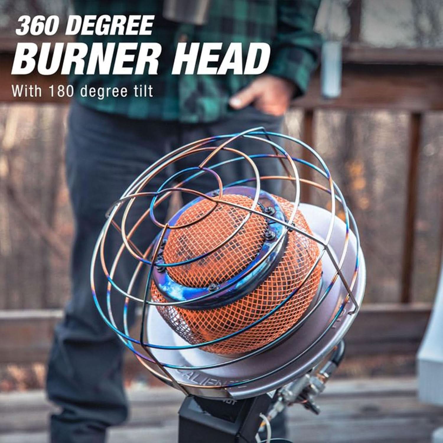 540-Degree Tank-Top Radiant Propane Heater 45,000 BTU Chrome