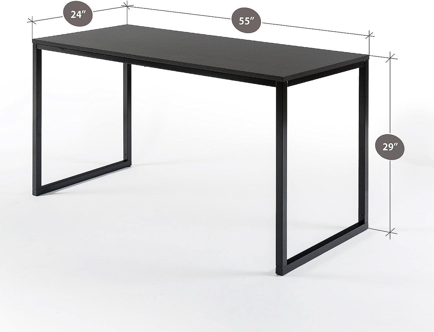 55 Inch Desk With Black Frame Computer Workstation