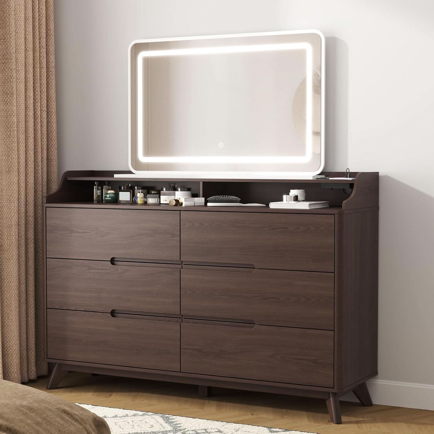 55-Inch Dresser With Integrated Charging Station USB