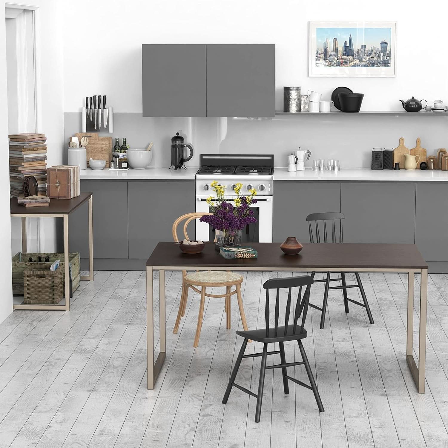 55-Inch Espresso Computer Desk For Office 24-Inch Depth