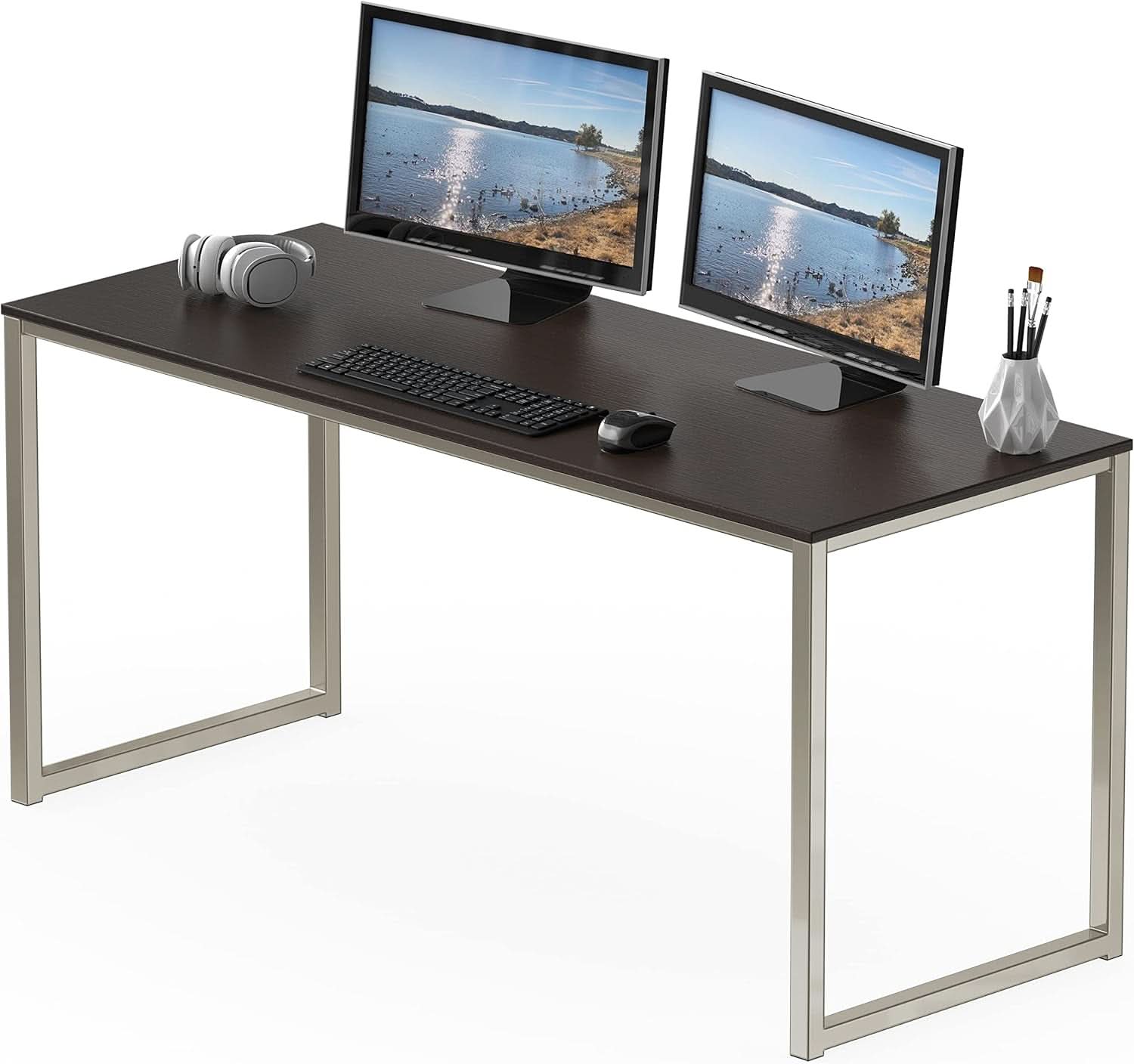 55-Inch Espresso Computer Desk For Office 24-Inch Depth