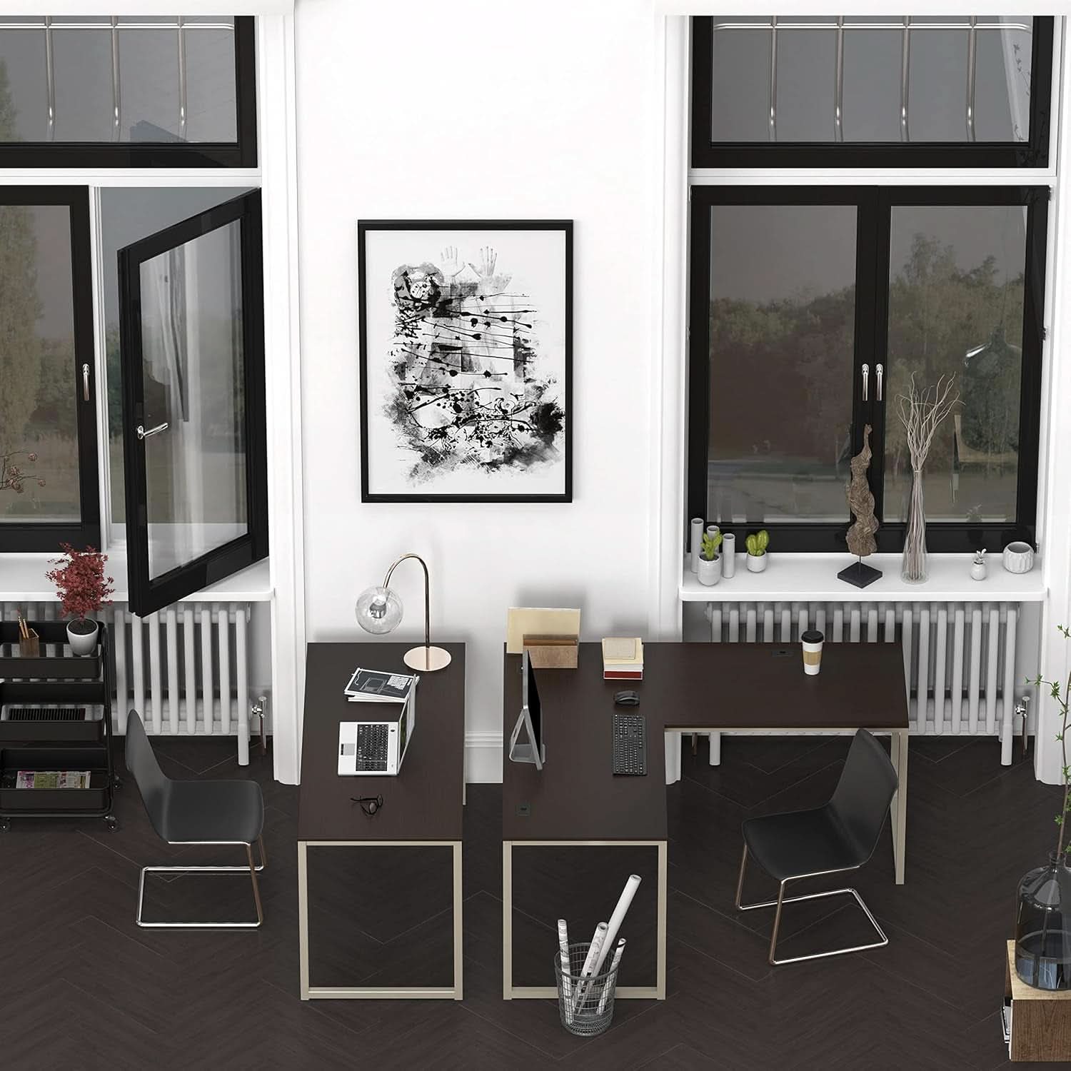 55-Inch Espresso Computer Desk For Office 24-Inch Depth